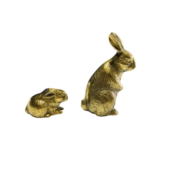 VTG BRASS Bunnies set of 2. - Picture 5 of 12
